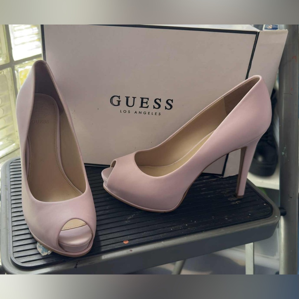 GUESS Blush Peep Toe Heels